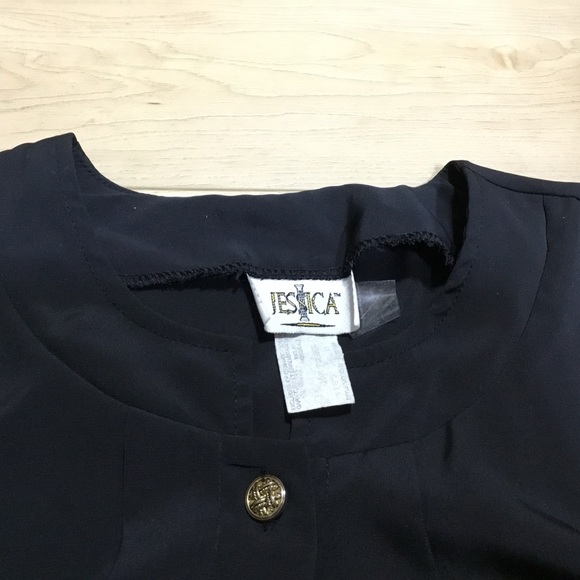 Jessica Black Gold-Button Blouse - Picture 2 of 7